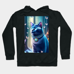 Enchanted British Shorthair Kitten With Butterflies Hoodie